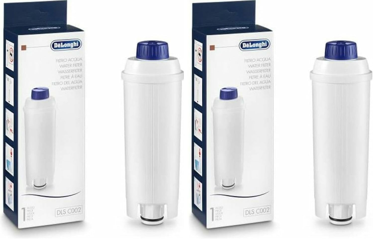 De'Longhi Cartouche Filtrante DLSC002, Filtre a Eau Machine a Café (Lot de 2)