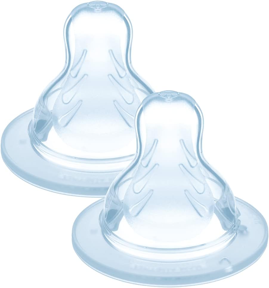 MAM Lot de 2 Tétines plates et ultra-douces biberon, 6+ mois, Silicone