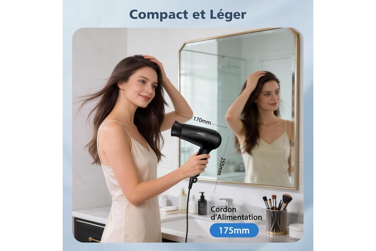 Compact et léger : 170mm plié, 560g