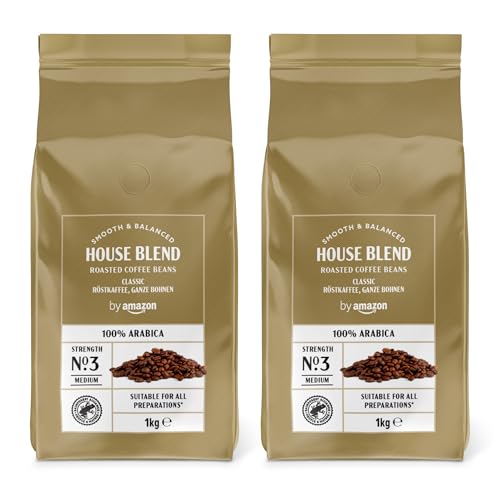 Deux paquets de café en grains by Amazon House Blend 100 pour cent arabica