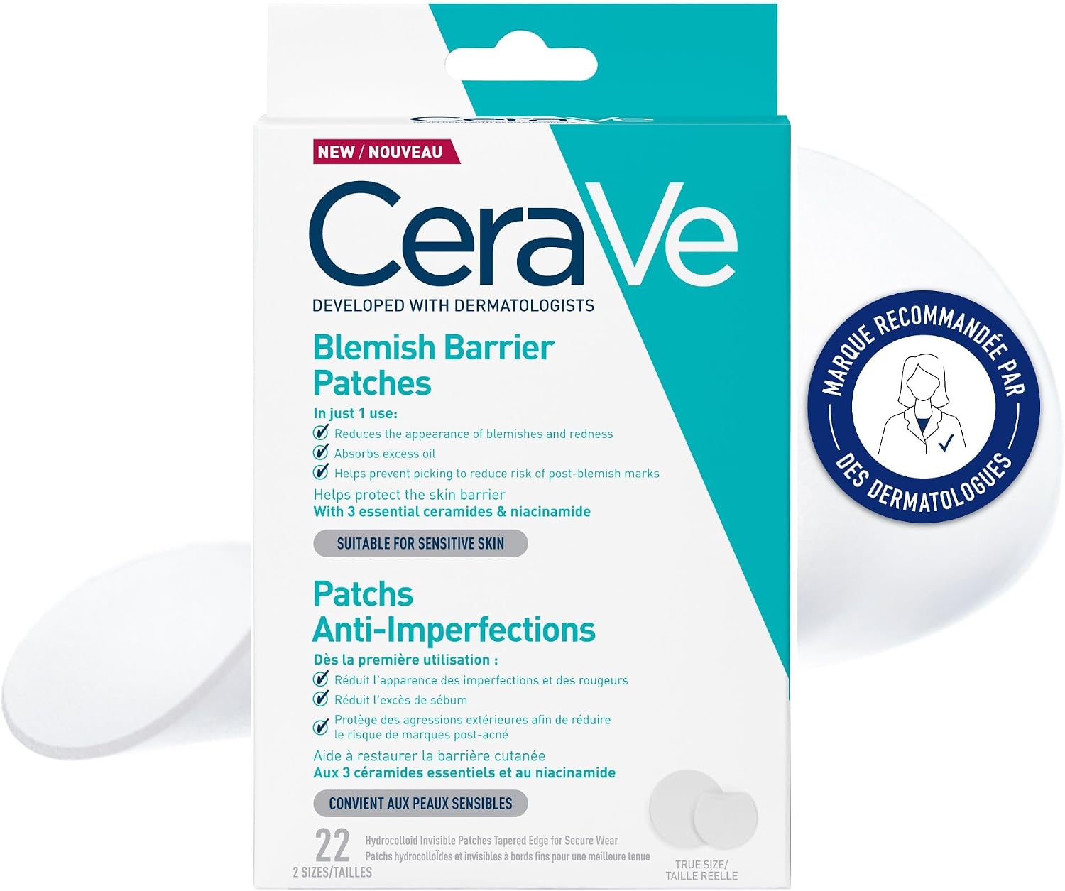 Boîte de 22 patchs anti-imperfections CeraVe
