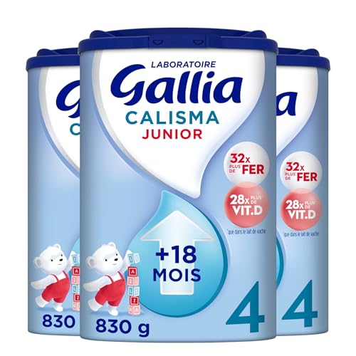Lot de trois boîtes Gallia Calisma Junior 830 grammes