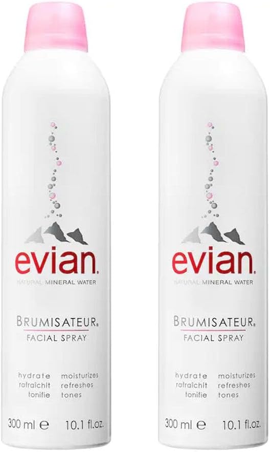 Lot de deux brumisateurs Evian de 300 ml