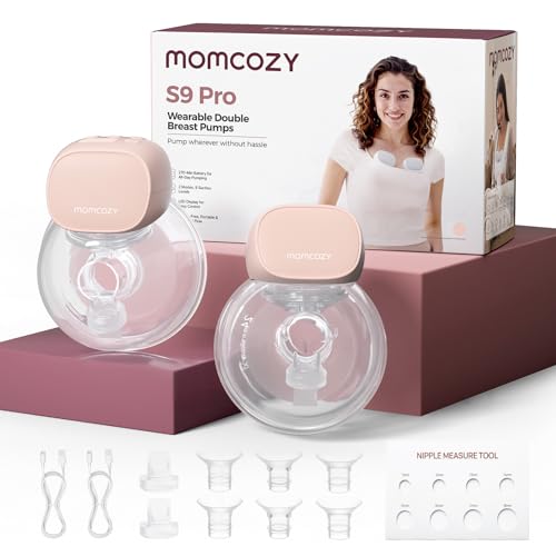 Lot de deux tire-laits électriques mains libres Momcozy S9 Pro roses