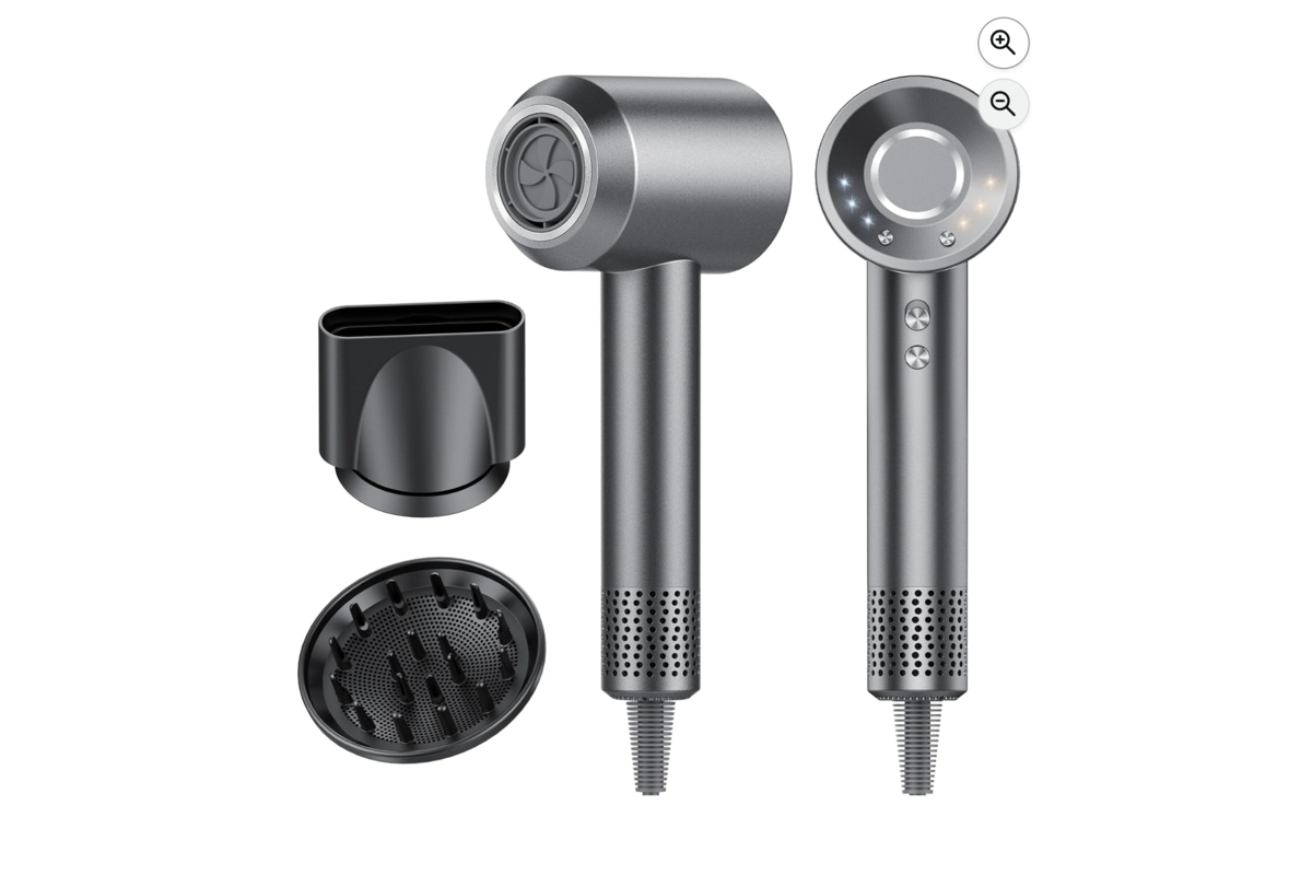Seche-cheveux professionnel Aowoka avec diffuseur et buse magnetiques