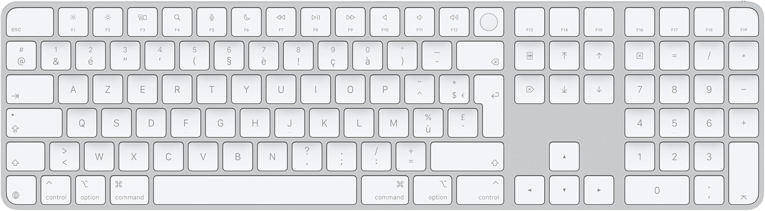 Apple Magic Keyboard blanc avec Touch ID, pavé numérique et disposition française