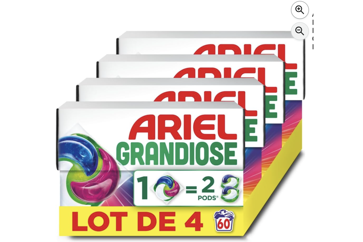 Ariel Grandiose PODS 60 lavages capsules Couleurs Éclatantes