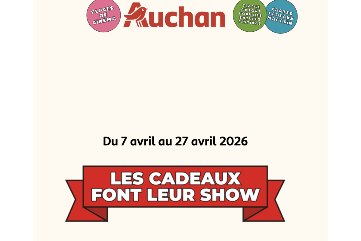 Auchan Jeu des 25 Jours les cadeaux font leur show cinema concerts cartes cadeaux