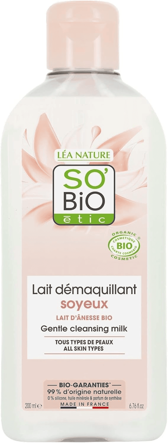 SO'BiO etic Lait d'Ânesse démaquillant bio Ecocert français 200 ml