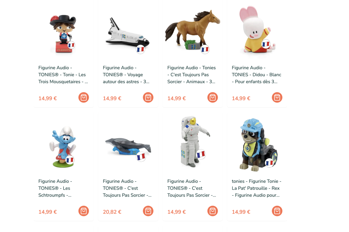 Figurines audio Tonies Schtroumpfs Pat'Patrouille Didou sur Bebeboutik