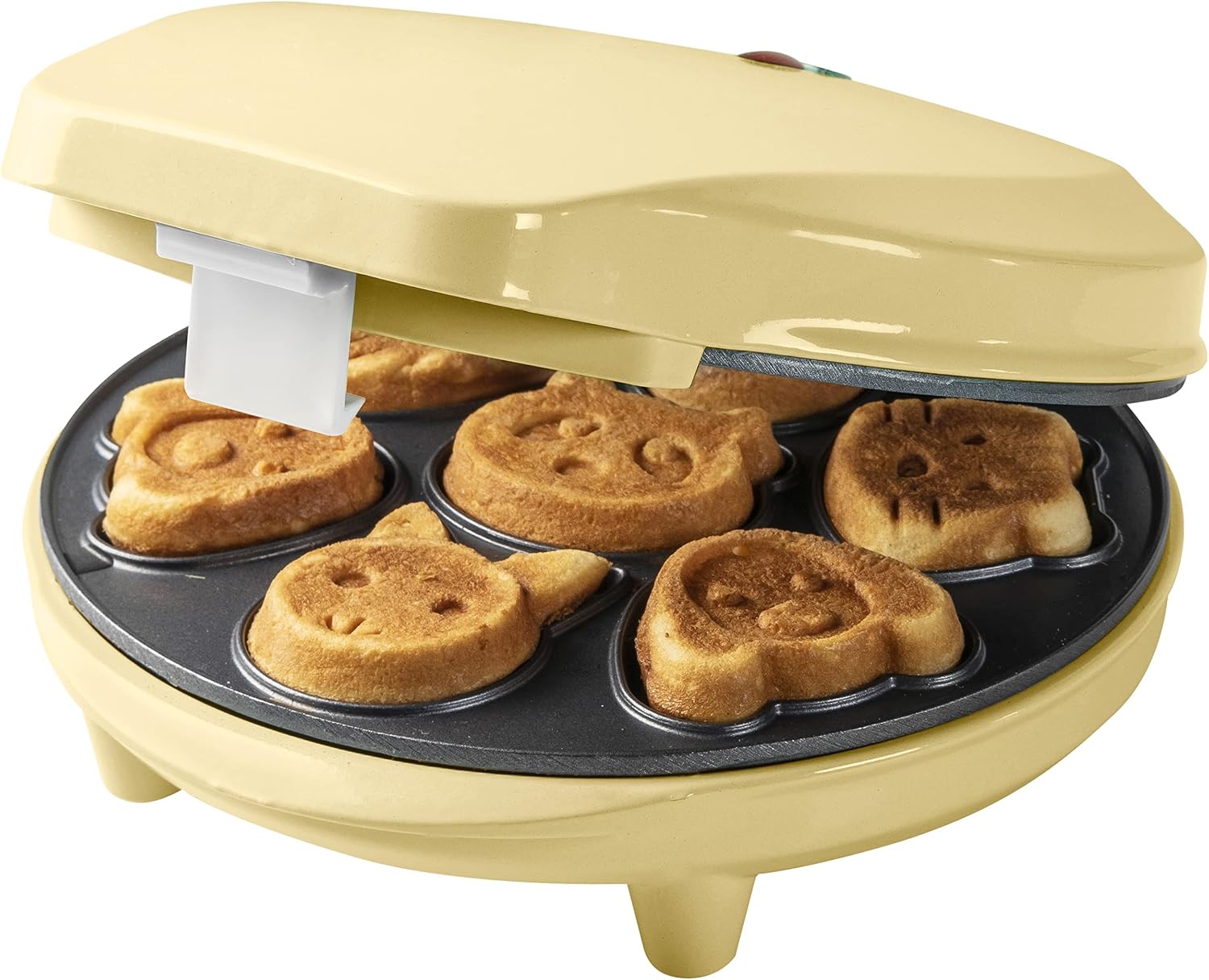 Appareil Bestron jaune pour mini cookies gaufrés en forme d'animaux
