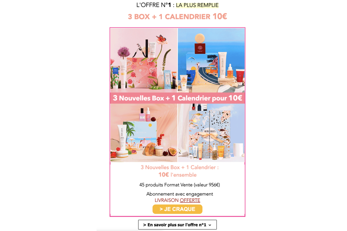 3 Nouvelles Box + 1 Calendrier Biotyfull Box pour 10€