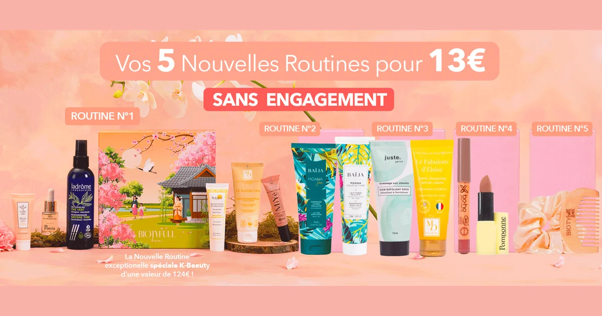 Biotyfull Box cinq routines et quatorze produits pour 13 euros