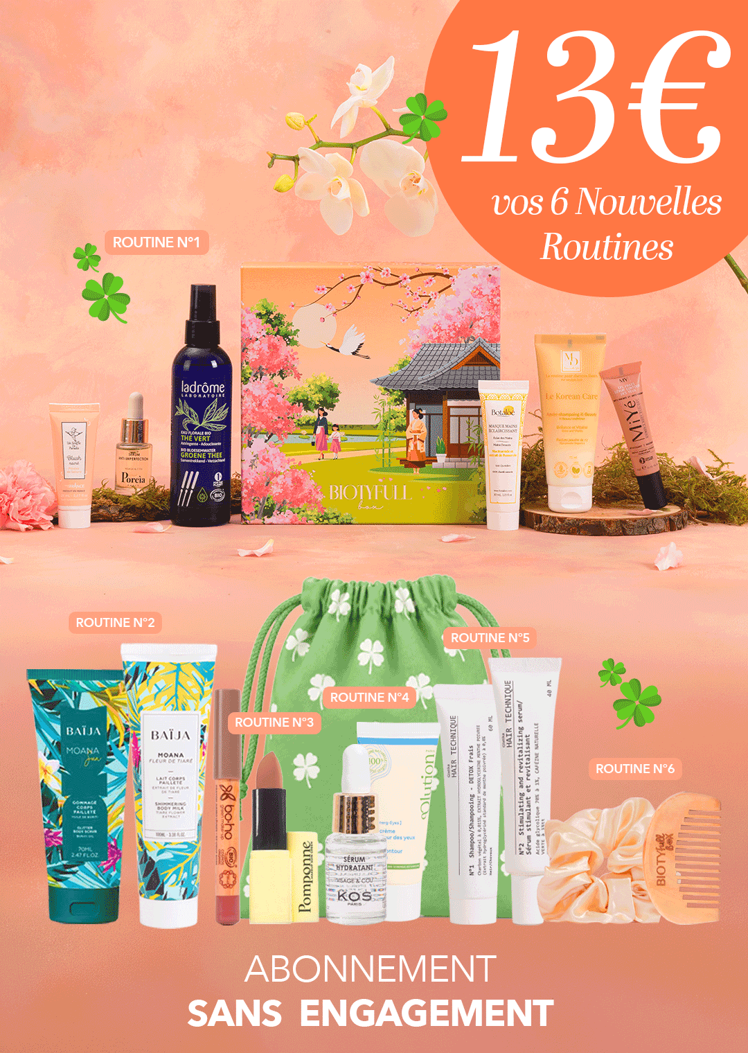 Offre BIOTYFULL Box six routines beauté et seize produits pour 13 euros