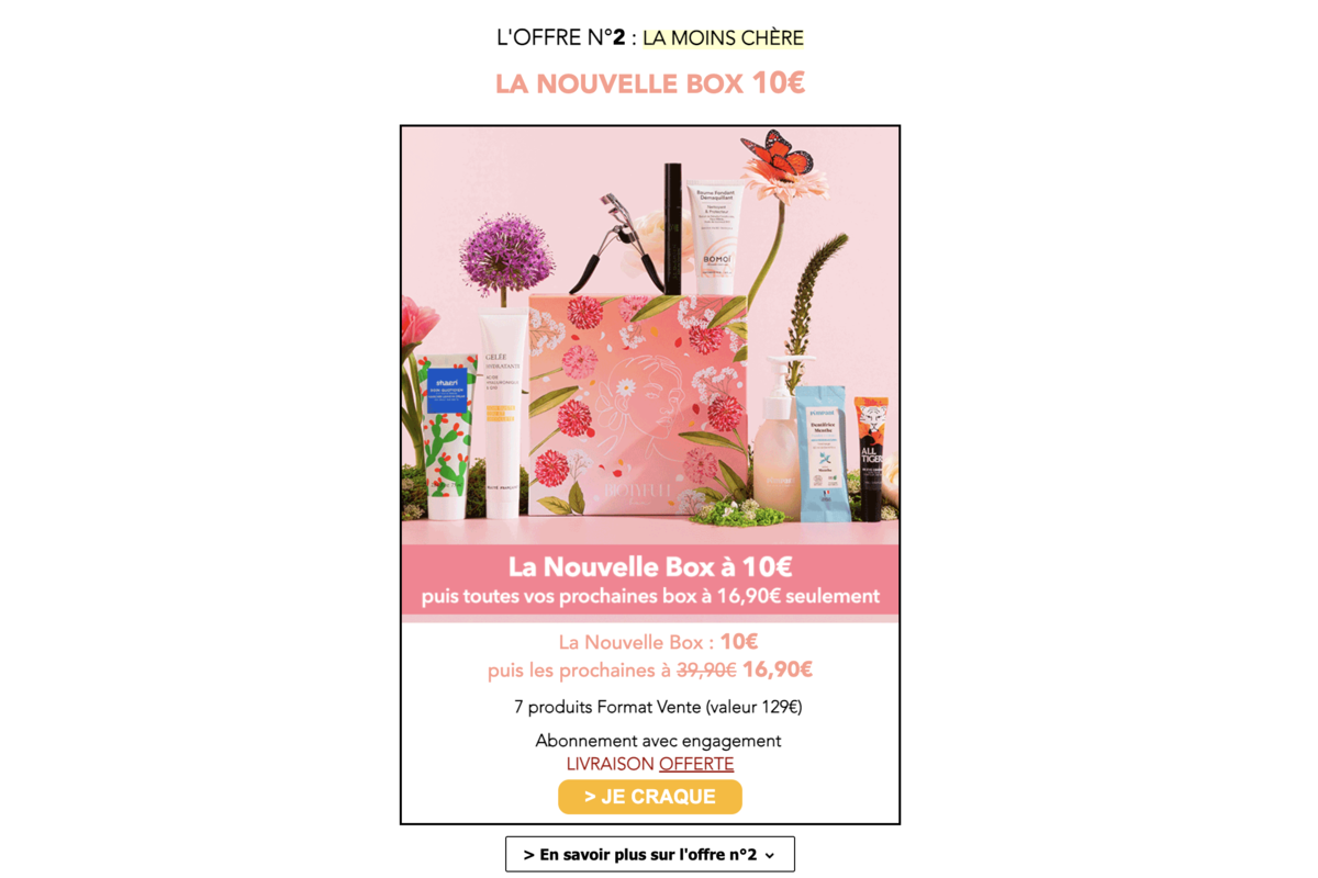 Biotyfull Box offre engagement à 16,90€/mois
