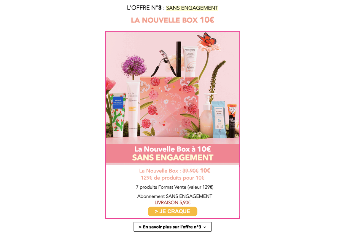 Biotyfull Box offre sans engagement à 10€