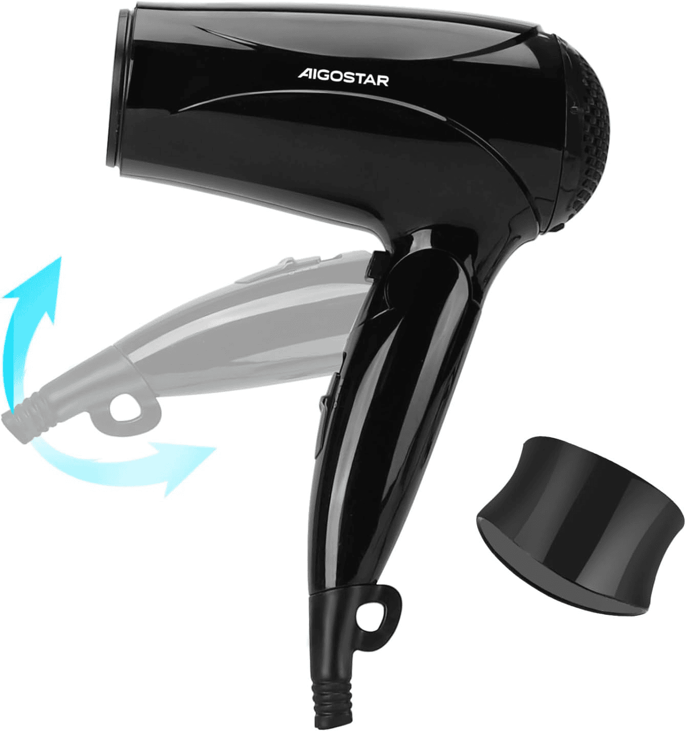 Aigostar sèche-cheveux ionique pliable 2400W voyage compact léger embout dual voltage
