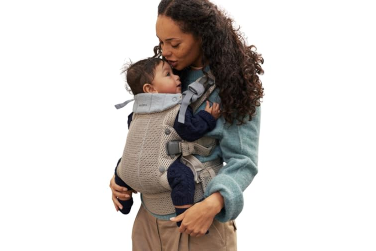 Porte bebe BabyBjorn Harmony Mesh 3D gris beige 4 positions ergonomique