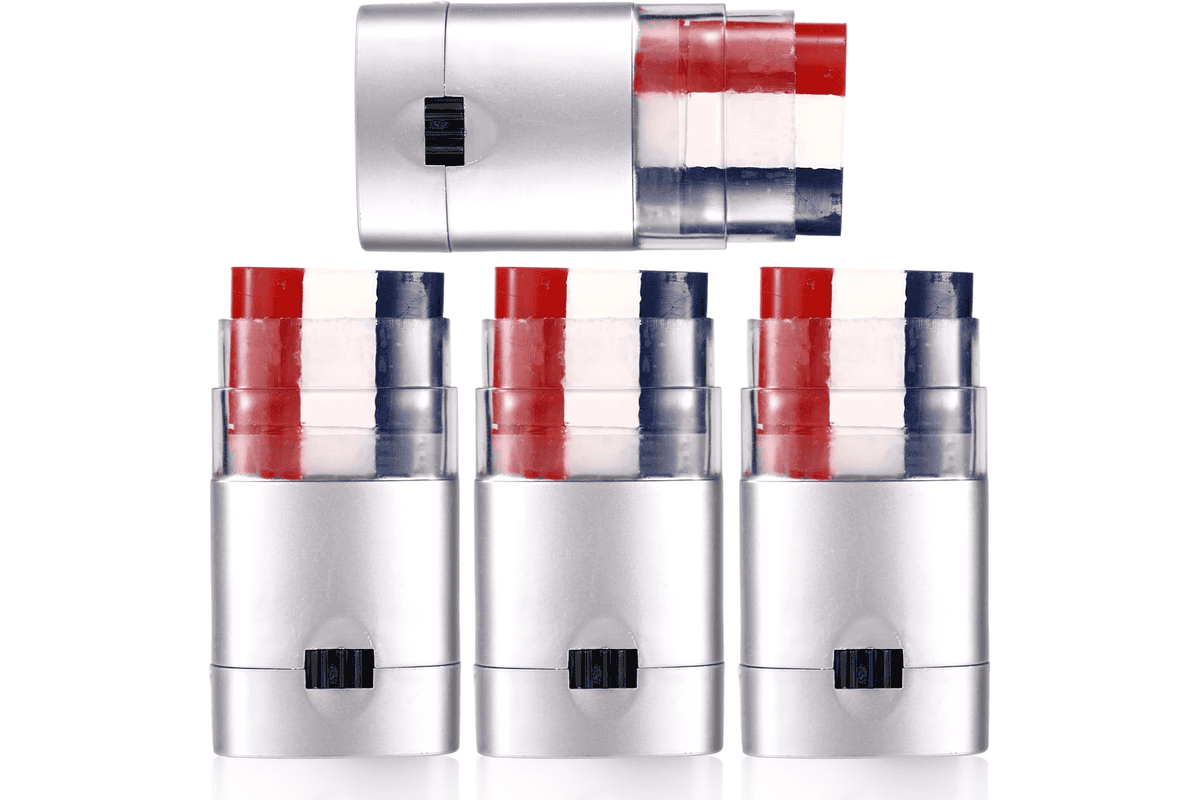 4 bâtons peinture visage bleu blanc rouge France sport supporter maquillage tricolore