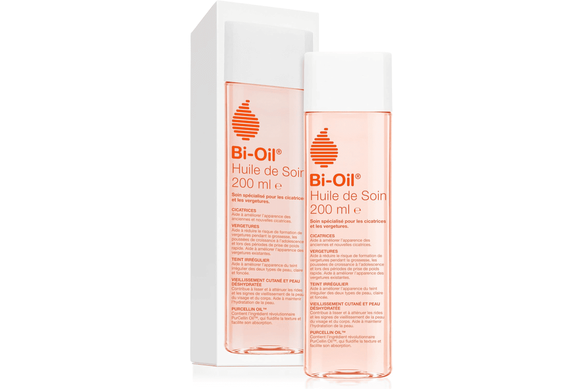Bi-Oil huile de soin peau 200 ml vergetures cicatrices peau sèche teint irrégulier format XL
