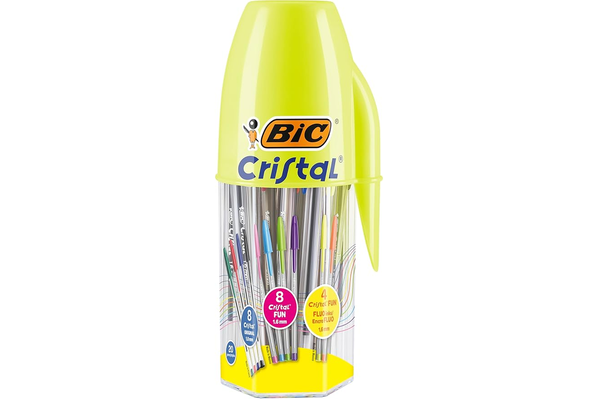 Pot de 20 stylos BIC Cristal Original et Fun en promotion sur Amazon