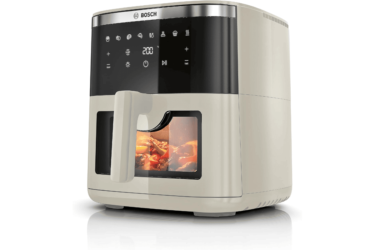 Bosch Air Fryer Série 6 XXL beige 7,2 L avec vitre de cuisson éclairée et 7 programmes prédéfinis pour cuisson 65% plus rapide