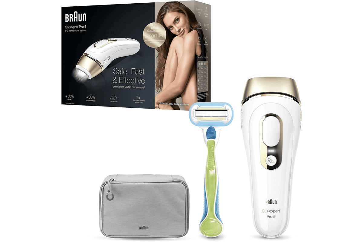 Bon plan Amazon Braun Silk expert Pro 5 PL5014 IPL epilateur lumiere pulsee blanc dore 4400 avis premium mai 2026