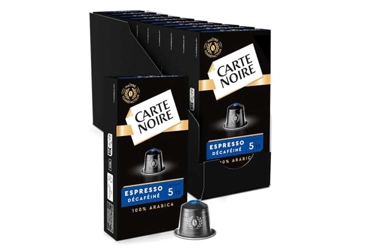 CARTE NOIRE Capsules Décaféiné n°5 — lot 100 (compatible Nespresso) bon plan Amazon mai 2026