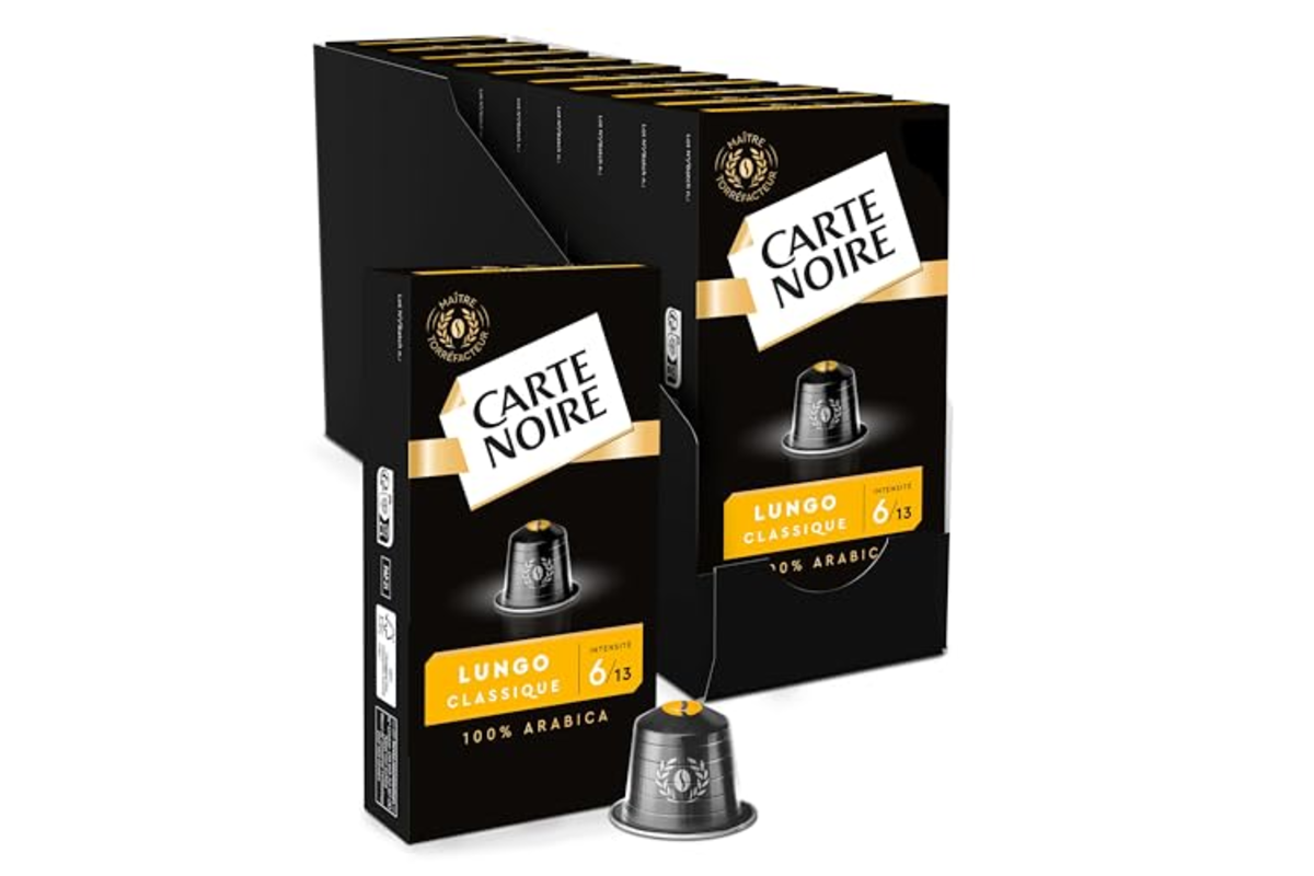 CARTE NOIRE Capsules Espresso Lungo n°6 — lot 100 (compatible Nespresso) bon plan Amazon mai 2026