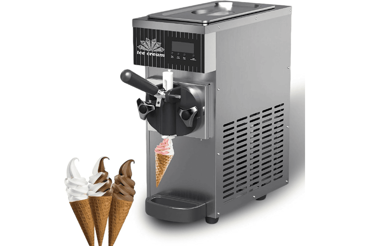 Cashwise machine à glace italienne de comptoir 4-8 kg/h professionnelle écran LCD 450W