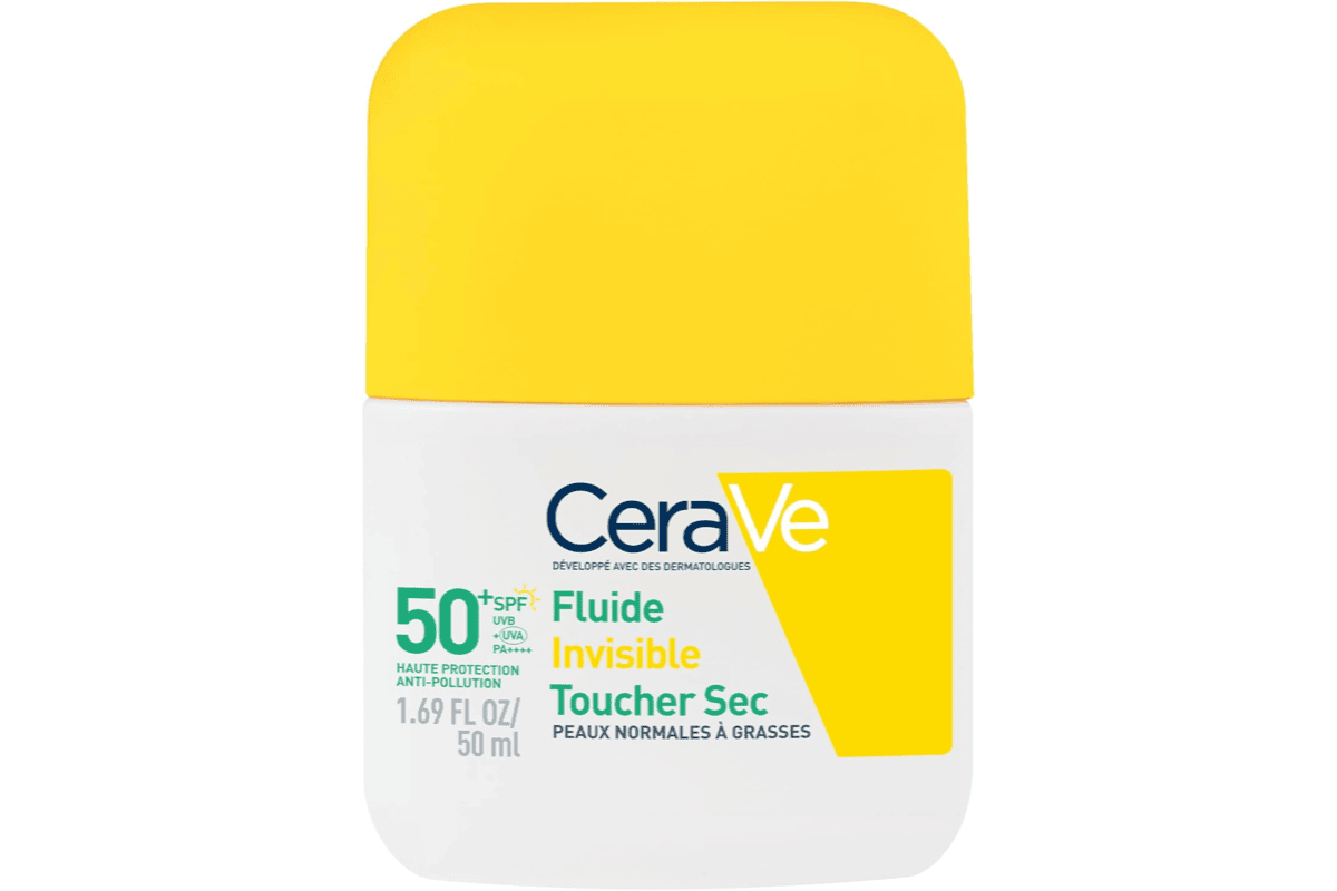 Bon plan Amazon CeraVe fluide invisible SPF50 visage peaux normales grasses matifiant niacinamide mai 2026
