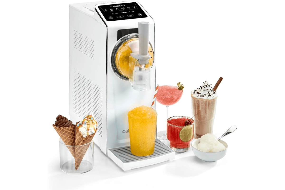 Cuisinart Frost Fusion machine à glaces et boissons glacées 6 programmes slushies cocktails frappés vin glacé sorbets glaces italiennes corps argenté inox