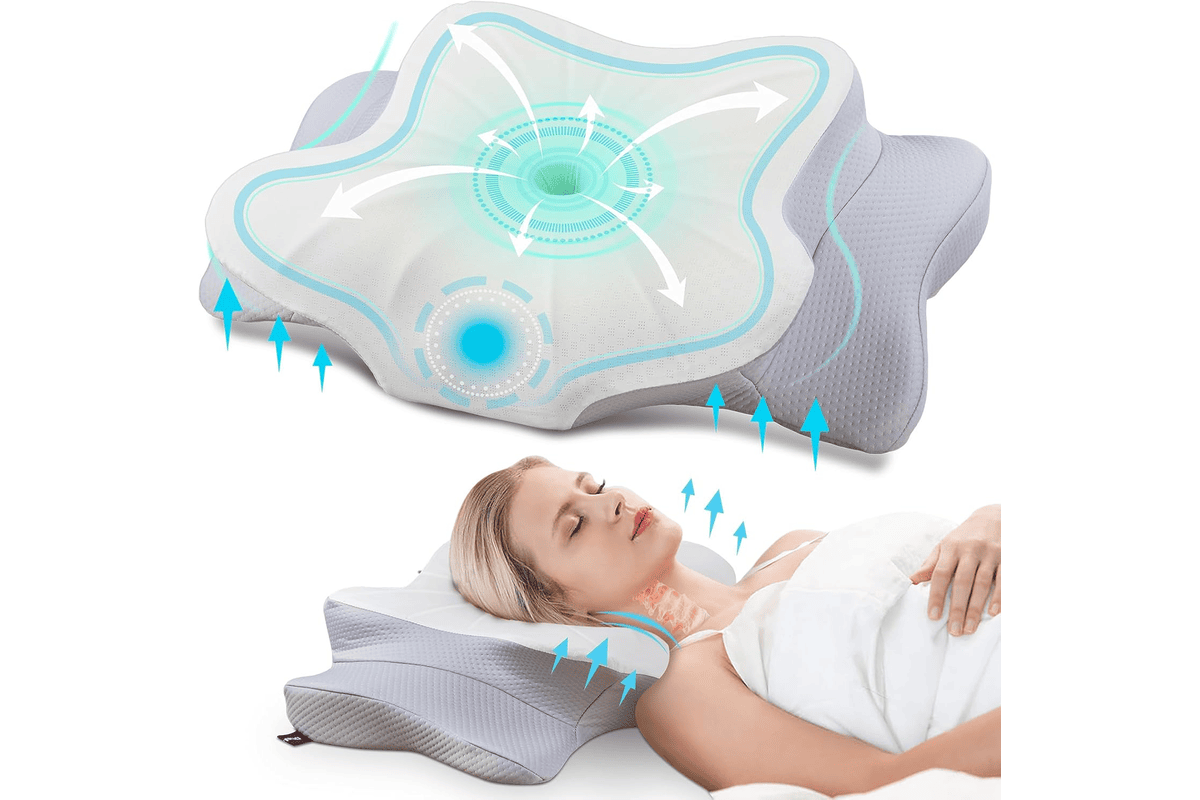 DONAMA oreiller cervical mémoire de forme ergonomique dormeurs côté dos ventre taie épouse courbes cou épaules à 39,99 € Amazon