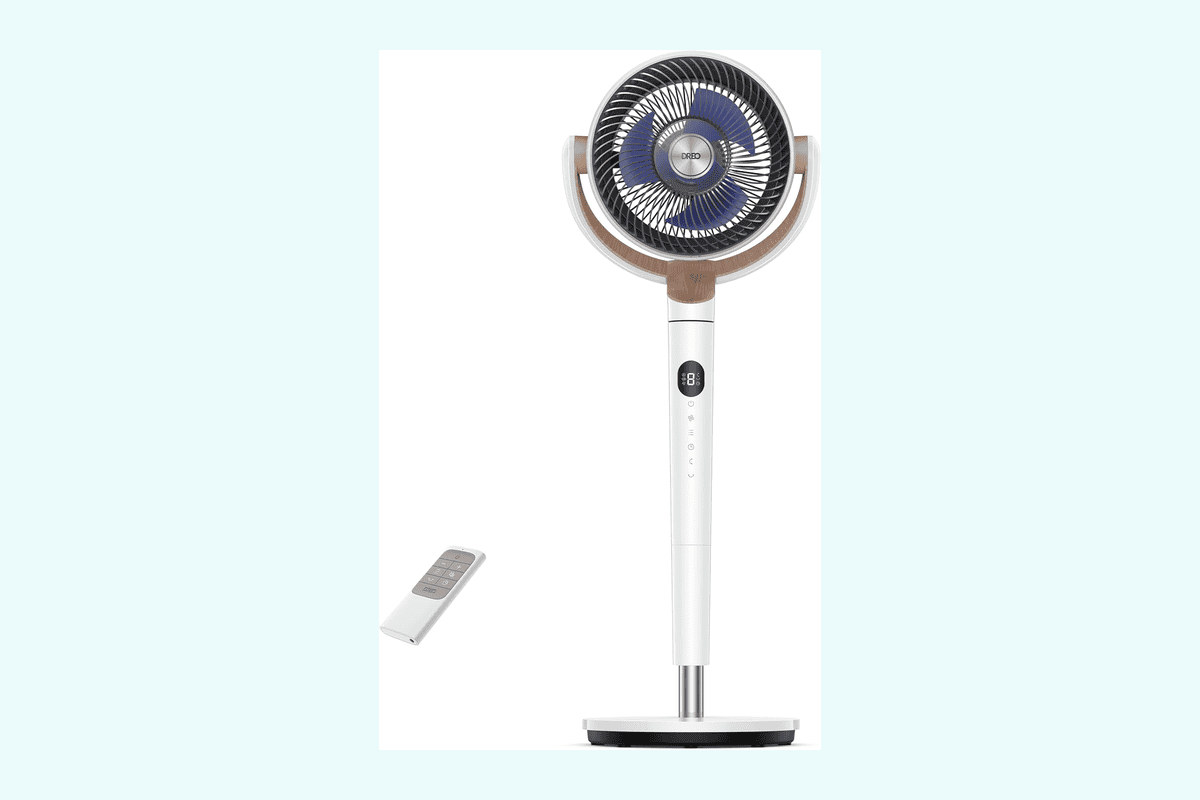 Dreo ventilateur sur pied silencieux 20 dB oscillation omnidirectionnelle 120°+120° portée 26 m 1615 m³/h circulateur Turbo hauteur réglable 8 vitesses 121,35 euros Amazon