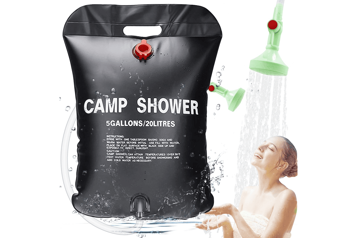 Douche solaire ECtury 20 litres portable pour camping, randonnee et festival