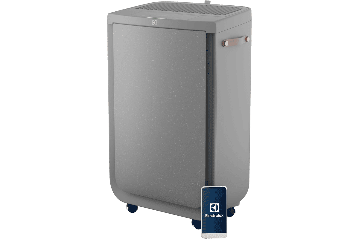 Purificateur d'air Electrolux Pure Multi 700 connecté Wi-Fi, coloris blanc, sur fond neutre