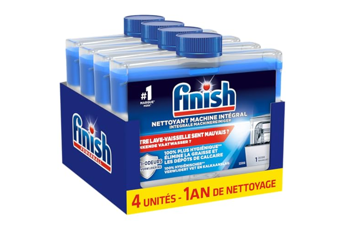 Finish Nettoyant Machine Lave-Vaisselle Intégral — lot de 4 × 250 ml bon plan Amazon 9,66 € mai 2026
