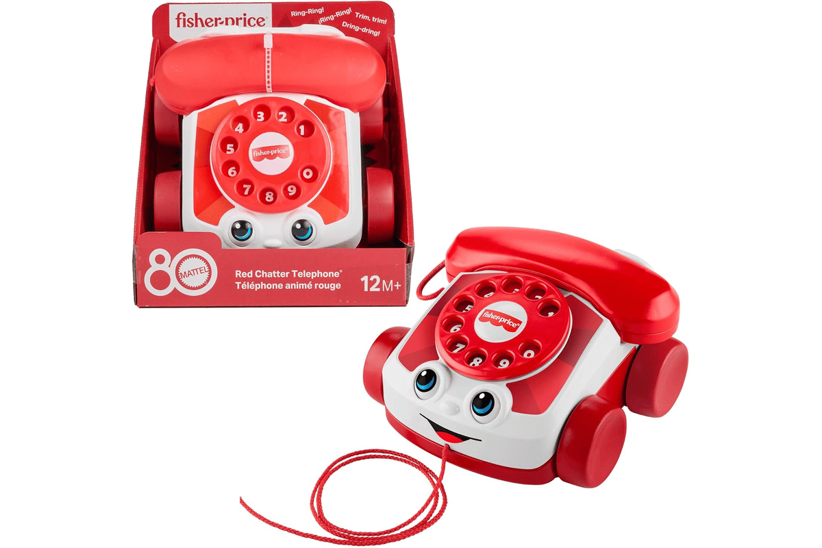 Fisher-Price Téléphone Animé Rouge JGG97 - 80e anniversaire Mattel jouet à tirer bébé/tout-petit 9,23 € bon plan Amazon