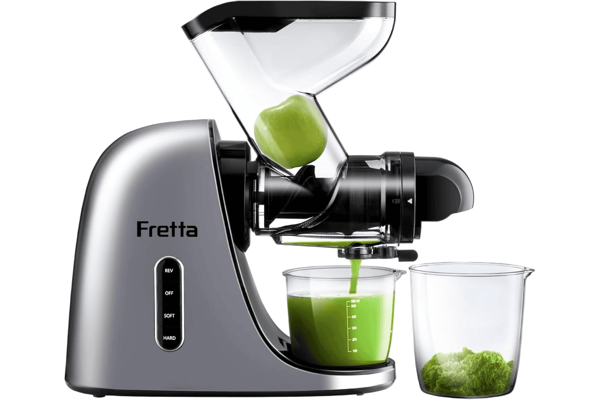 Fretta extracteur de jus presse à froid grande goulotte 76 mm sans BPA fruits légumes vitamines à 104,49 € Amazon