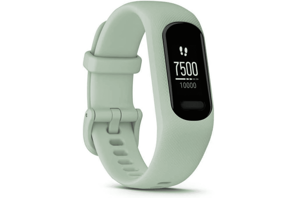 Garmin Vívosmart 5 bracelet d'activité connecté coloris vert d'eau pastel taille S/M écran AMOLED suivi santé sport