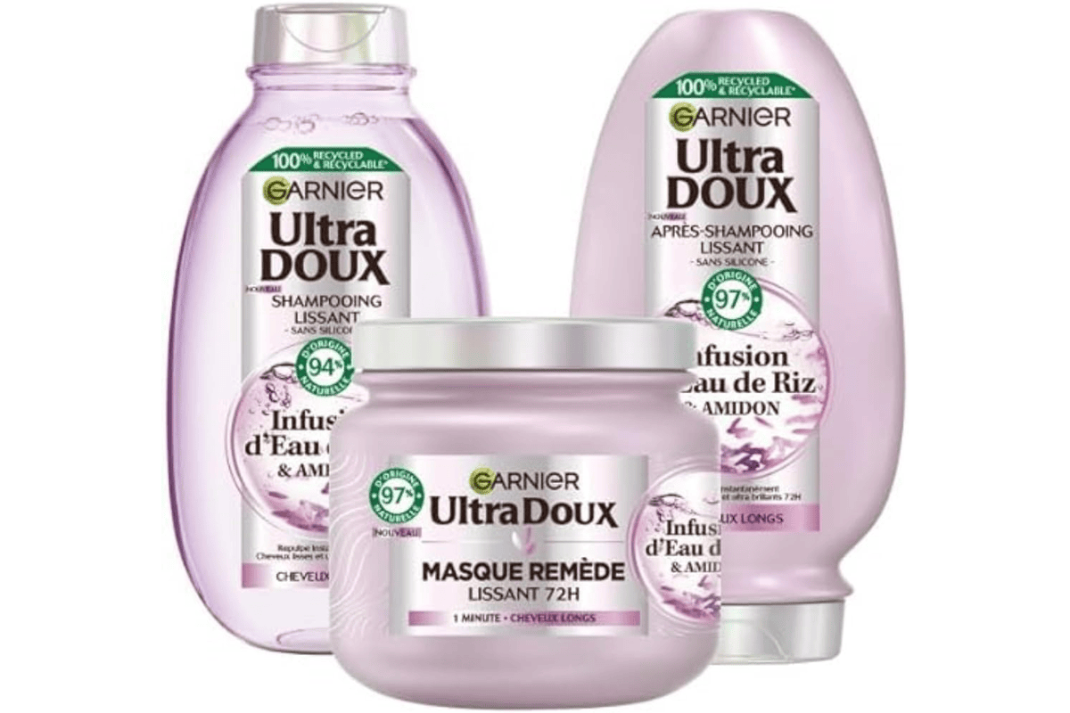 Garnier Ultra Doux Coffret Routine Lissante coffret routine lissante cheveux 12,99 € bon plan Amazon