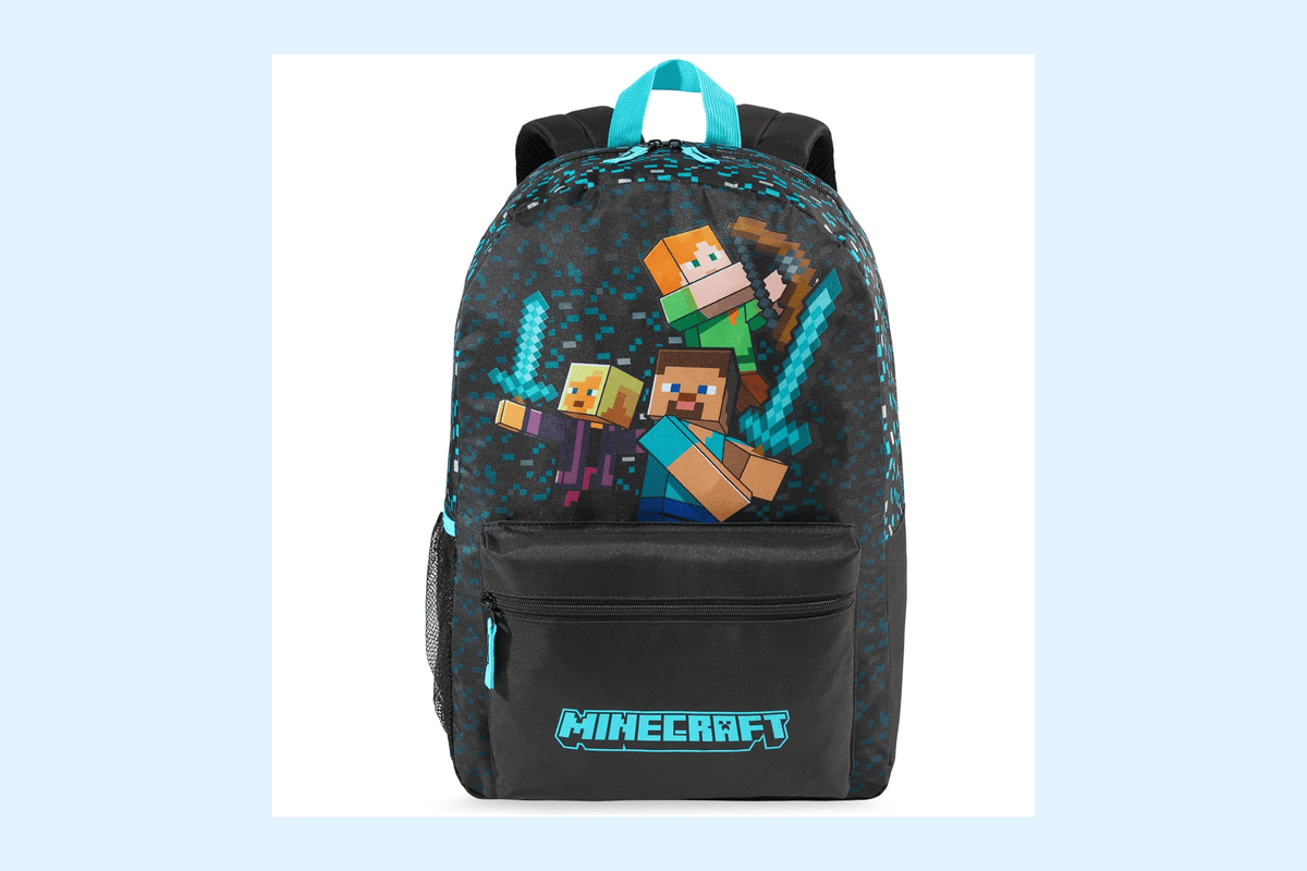 Get Trend Minecraft sac à dos garçon fermeture éclair cartable bandoulière réglable école voyage cadeau bleu noir Minecraft 24,83 euros Amazon