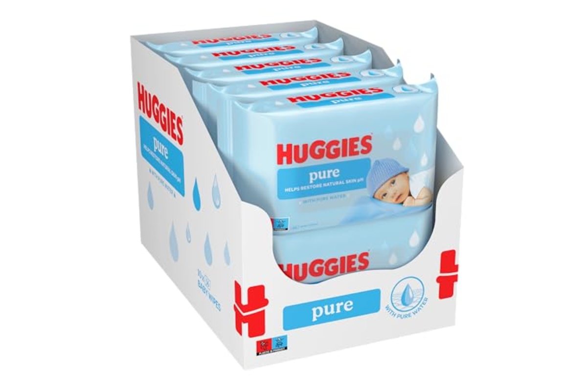 Huggies Pure 99 pourcent eau lingettes bebe 1008 unites 18 x 56 sans parfum hypoallergenique