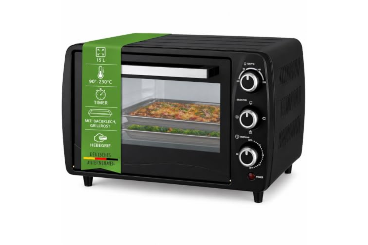 Mini-four électrique compact ICQN 15 litres 1200 watts anthracite