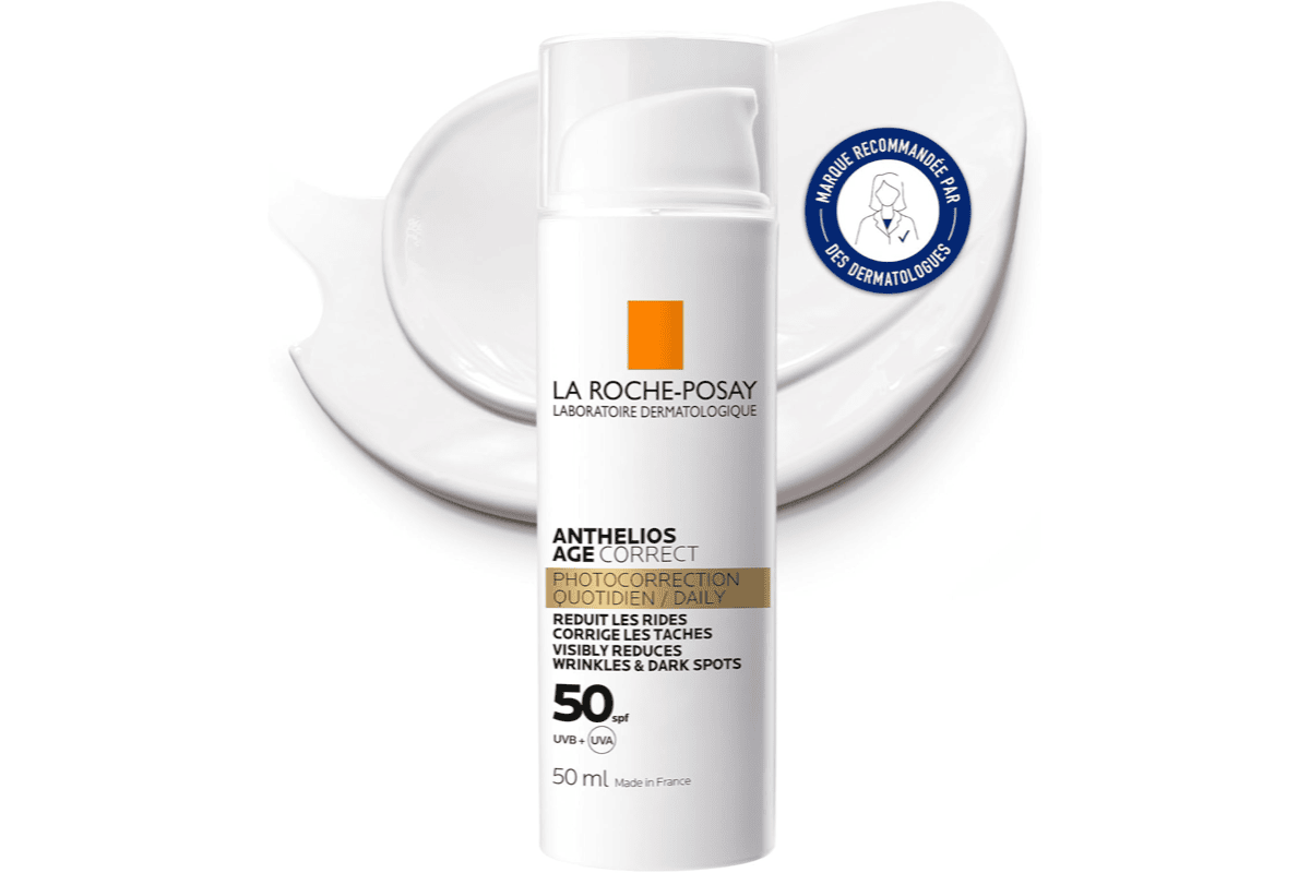 Bon plan Amazon La Roche-Posay Anthelios Age Correct SPF50 anti-rides anti-taches acide hyaluronique mai 2026