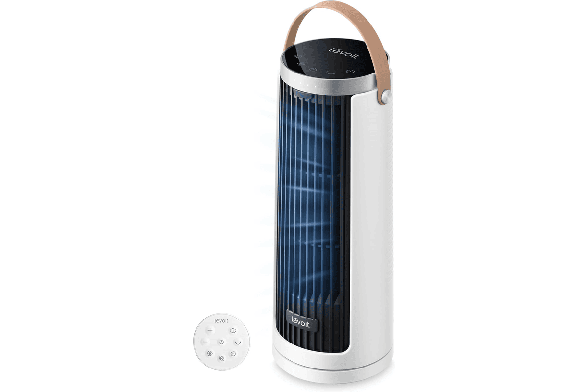 Bon plan Amazon Levoit ventilateur colonne 20 dB ultra silencieux table moteur DC 7 m/s 4 vitesses oscillation 90° minuterie 12h télécommande 53,99€ au lieu de 56,99€ canicule été 2026