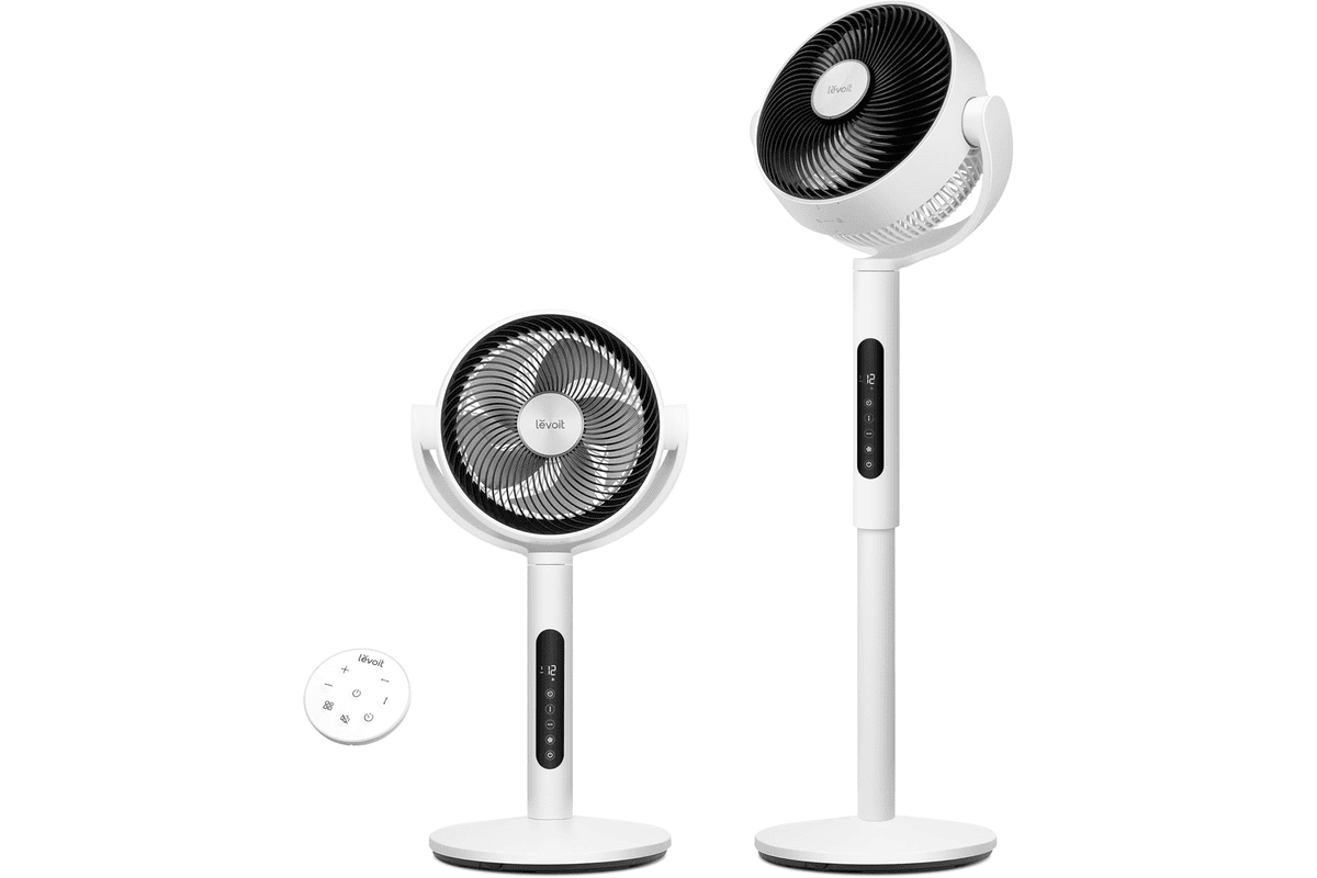Bon plan Amazon LEVOIT ventilateur sur pied 20 dB silencieux 2465 m³/h 7,5 m/s télécommande oscillation 90°+120° 4 modes 12 vitesses minuterie 12h 108,28€ au lieu de 113,98€ été 2026
