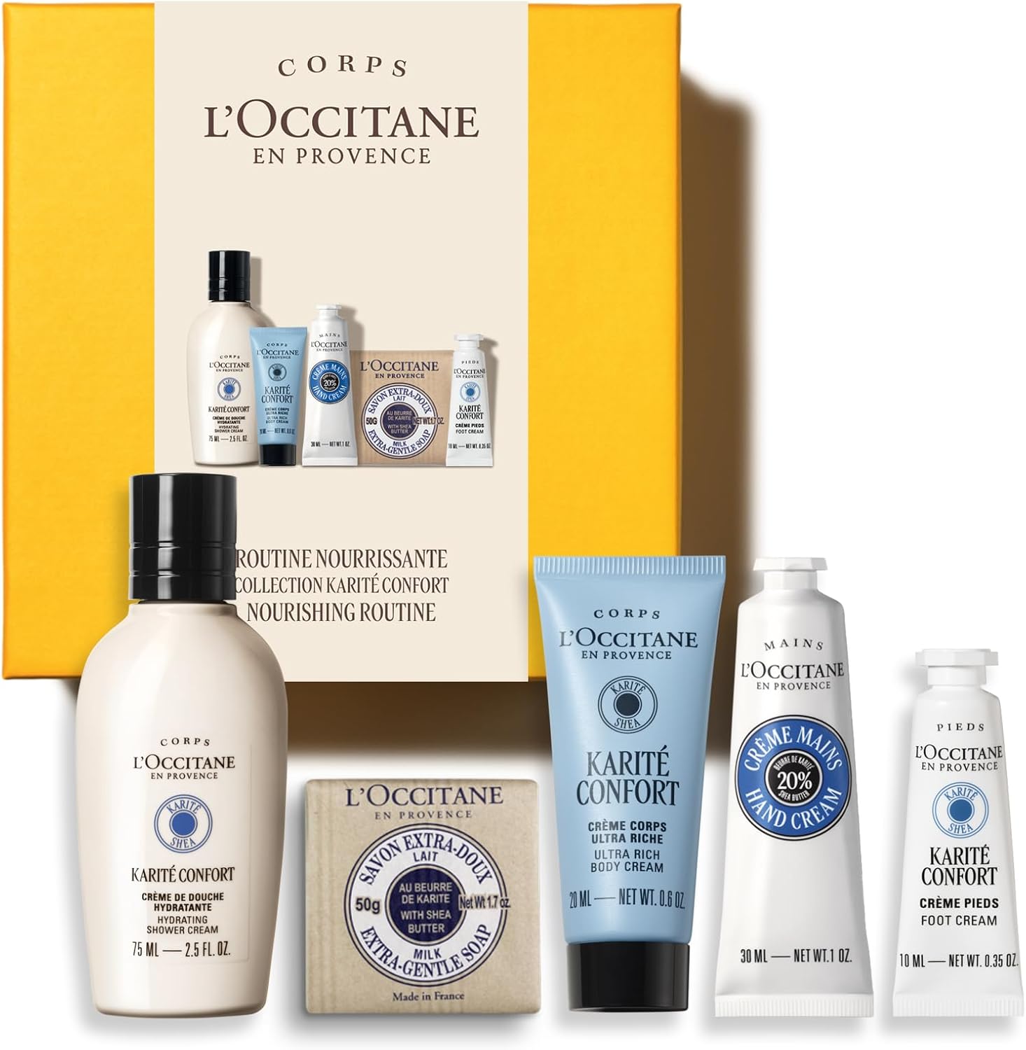 Coffret corps L’Occitane Routine Karité composé de cinq soins