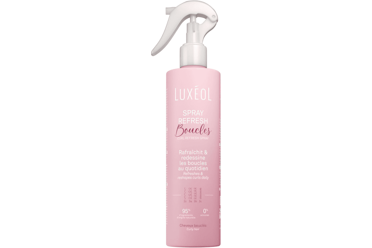 Luxéol Spray Refresh Boucles 250 ml cheveux ondulés bouclés anti-frisottis hydratation fabriqué en France