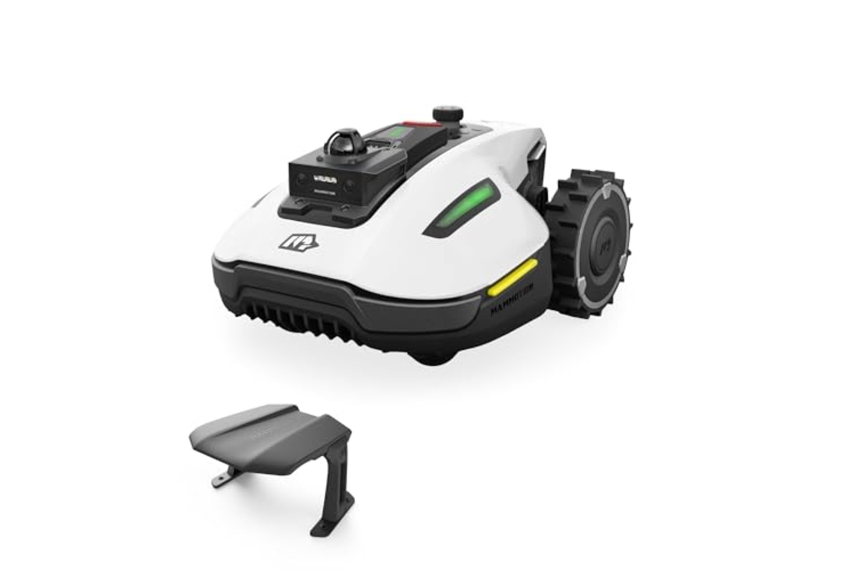 Mammotion YUKA Mini 2 800 robot tondeuse LiDAR navigation IA garage standard jardin blanc
